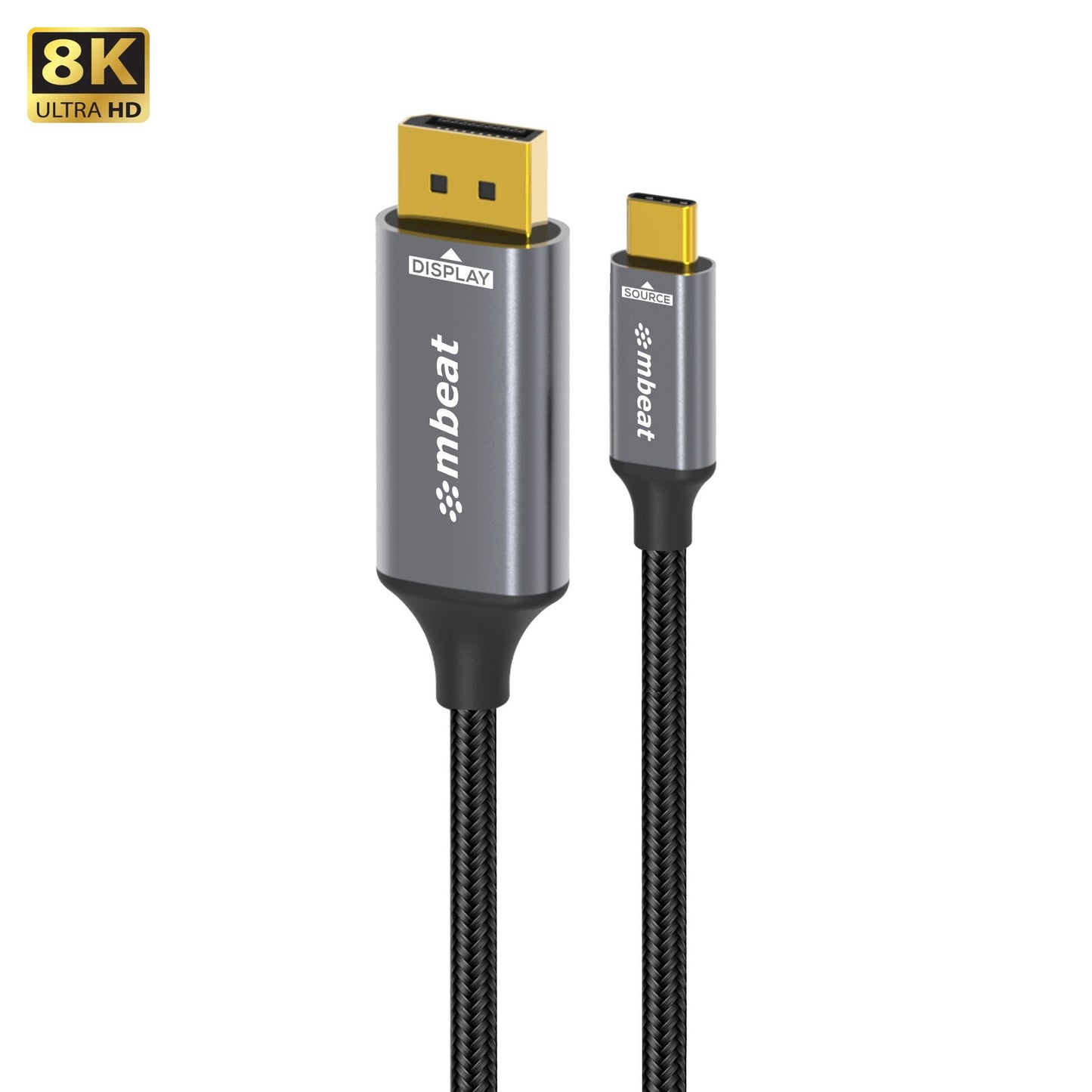 mbeat Tough Link 8K 1.8m USB-C to DisplayPort Cable Up to 8K@60Hz (7680×4320) USB-C Version: 3.2 Gen 2 Product Weight: 76.3g