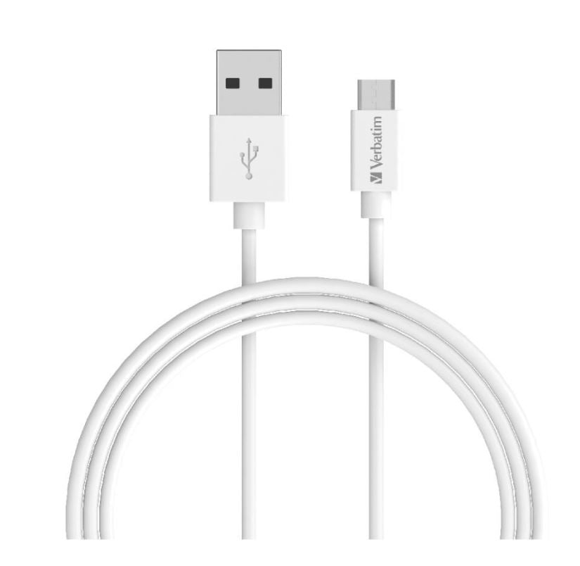 Verbatim Charge Sync microUSB Cable 1m - White (LS)