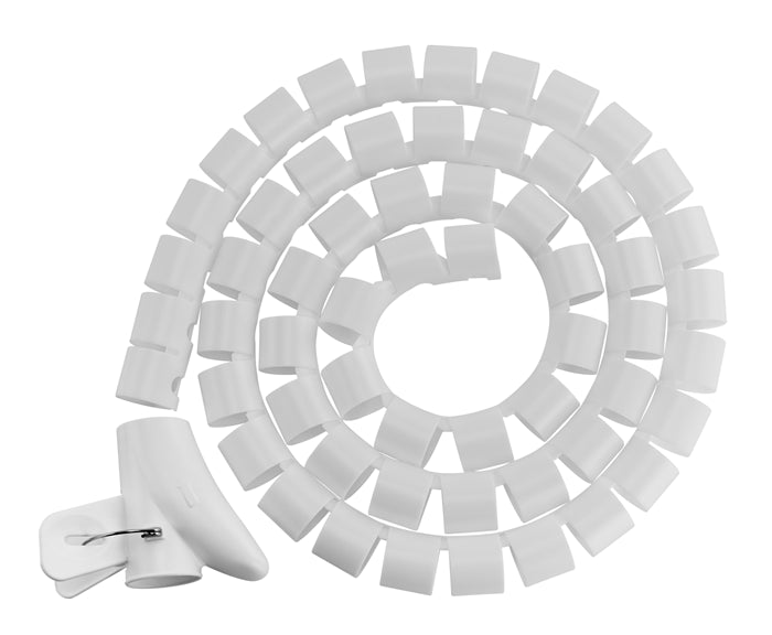 Brateck 30mm/1.2" Diameter Coiled Tube Cable Sleeve Material Polyethylene(PE) Dimensions 1000x30mm - White (LS)