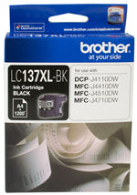 Brother LC-137XLBK Black Ink Cartridge- DCP-J4110DW/MFC-J4410DW/J4510DW/J4710DW - up to 1200 pages