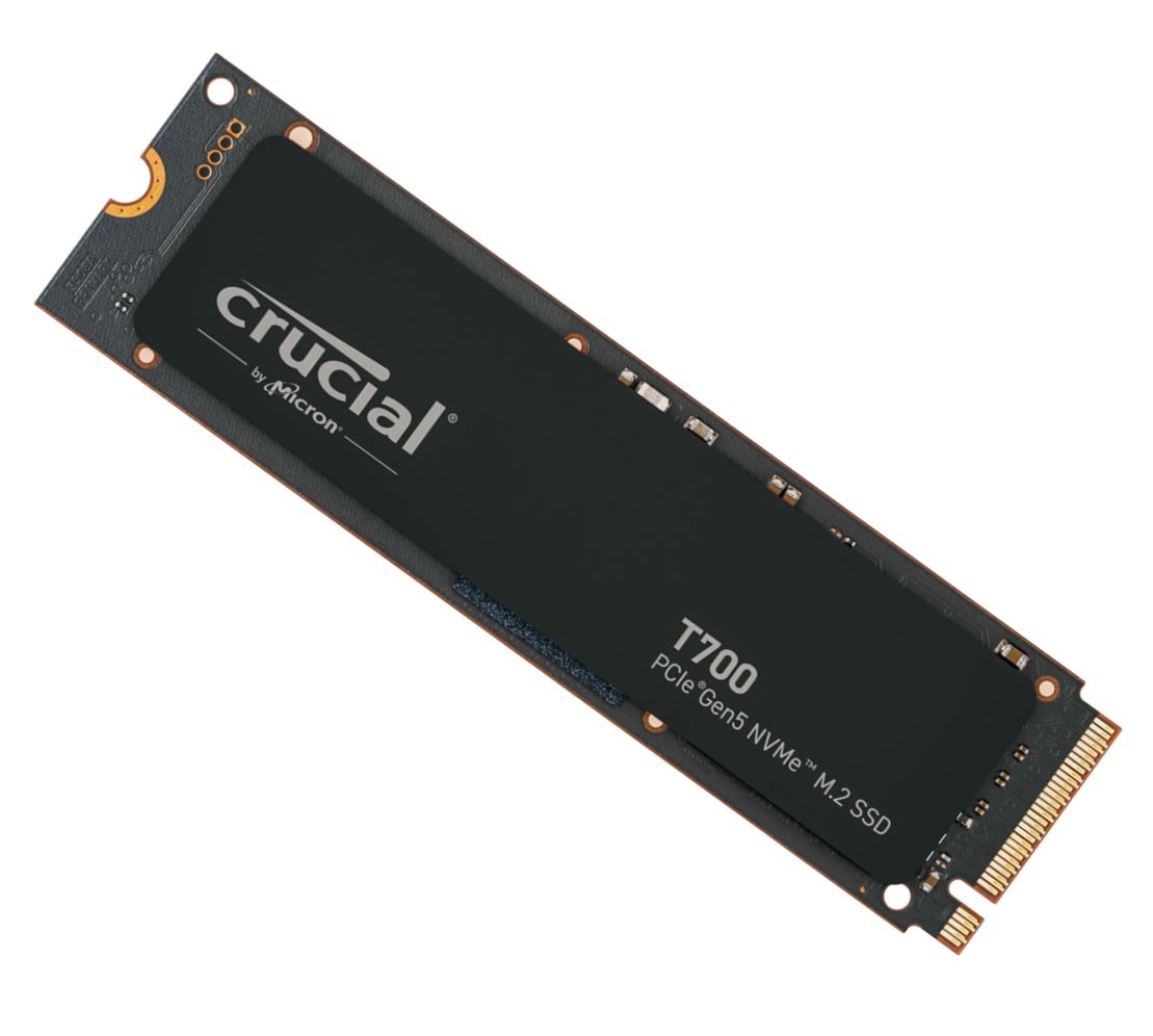 Crucial T700 4TB Gen5 NVMe SSD - 12400/11800MB/s R/W 2400TBW 1500K IOPs 1.5M hrs MTTF with DirectStorage for Intel 13th Gen AMD Ryzen 7000