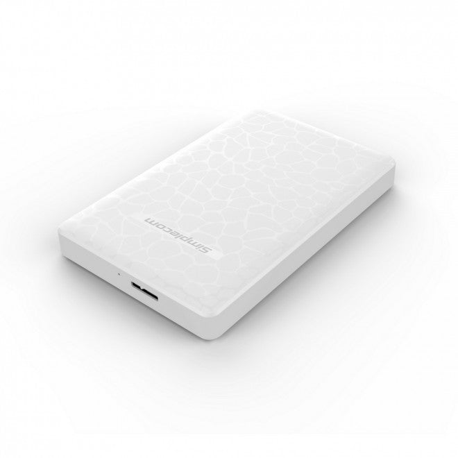 Simplecom SE101 Compact Tool-Free 2.5'' SATA to USB 3.0 HDD/SSD Enclosure White Compatible with 7mm and 9.5mm laptop 2.5" SATA HDD/SSD