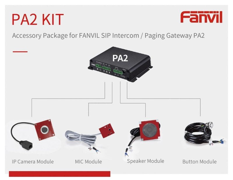 Fanvil PA2 Accessories Kit to suit IPF-PA2, Official Kit For Fanvil PA2 SIP Paging Gateway Video Intercom.