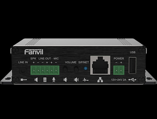 Fanvil PA3 Video Intercom Paging Gateway, 2 SIP Lines, 1 Speaker interface and 1 microphone interface, Support USB or TF Card, Support POE