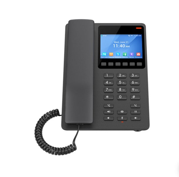 Grandstream GHP631W Desktop Hotel Phone, 3.5" Color LCD, PoE, Dual-band WiFi 6, Black