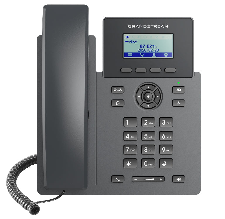Grandstream GRP2601P Carrier Grade  2 Line IP Phone, 2 SIP Accounts, 2.2" LCD, 132x48 Screen, HD Audio, Powerable Via POE, 5 way Conference, 1Yr W