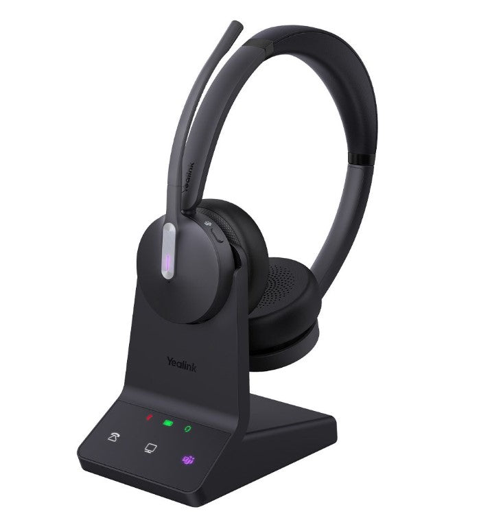 Yealink WH64 Dual Teams DECT Wireless Headset, DECT  Bluetooth Wireless, Busylight, 3-Mic Noise Cancellation, Charging Stands, Carrying Bag