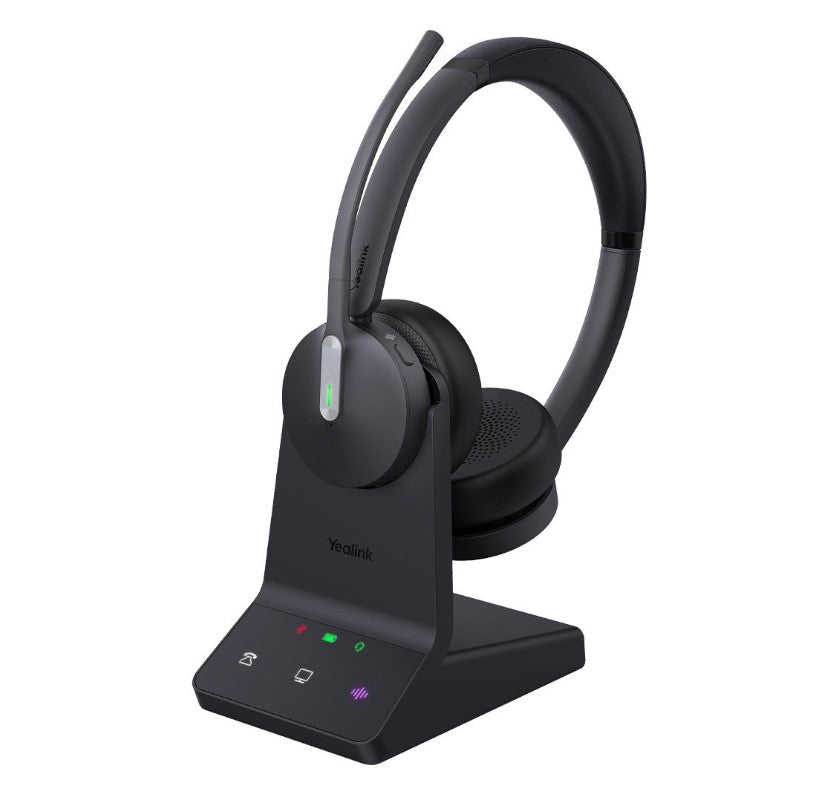 Yealink WH64 Dual UC DECT Wireless Headset, DECT  Bluetooth Wireless Technology,3-Mic Noise Cancellation,UC Certified, Charging Stands, Carrying Bag