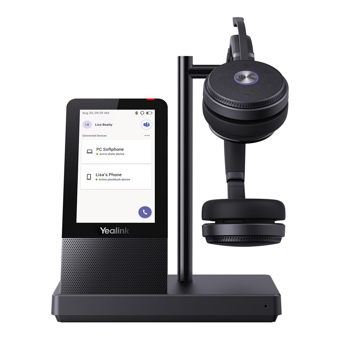 Yealink WH66 Dual Teams DECT Wireless Headset, UC Workstation, HD Voice, 2-Mic Noise Cancellation330° Adjustable, Leather Ear Cushions, Teams, Zoom