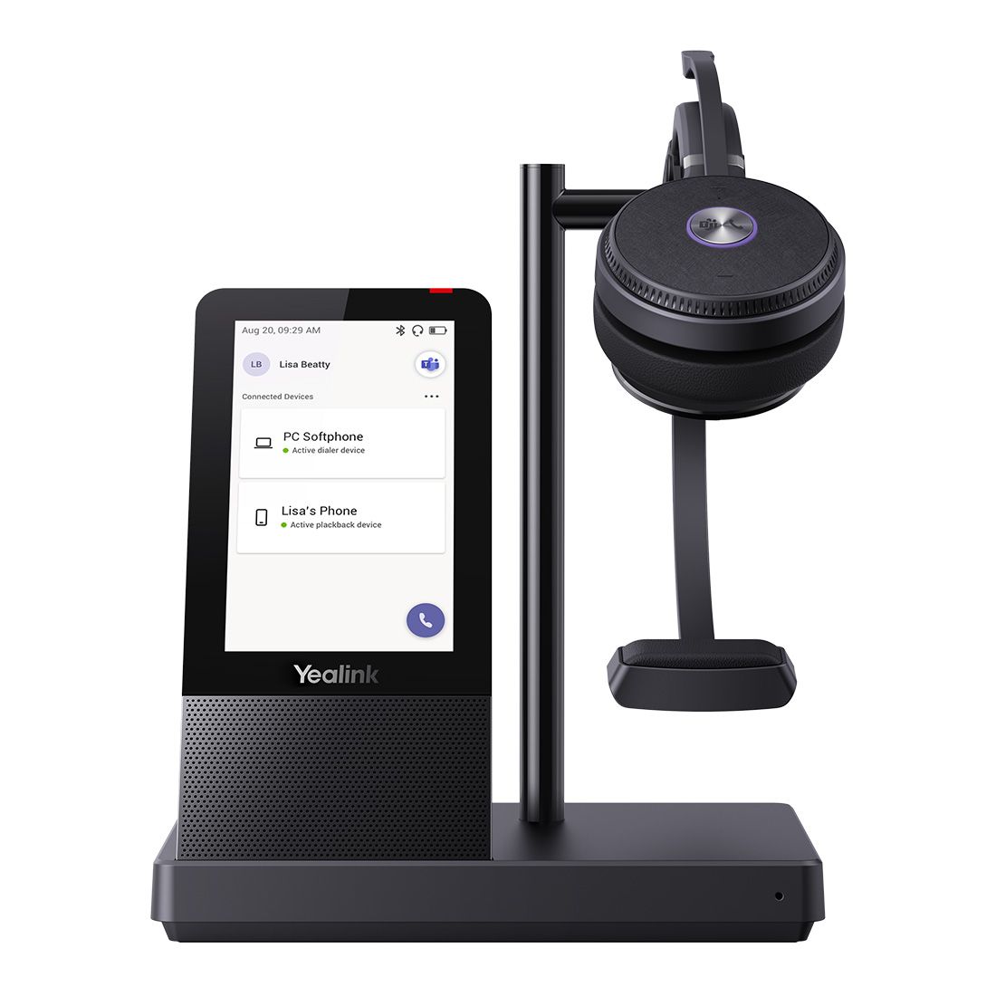 Yealink WH66 Mono Teams DECT Wireless Headset, UC Workstation, HD Voice, 2-Mic Noise Cancellation330° Adjustable, Leather Ear Cushions, Zoom