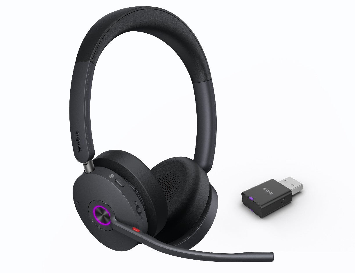 Yealink WH68 Dual Teams Hybrid DECT Bluetooth Hybrid Wireless Technology, 4-Mic Hybrid ANC, 4-Mic Noise Cancellation, All-Day-Wearing Comfort WDD60