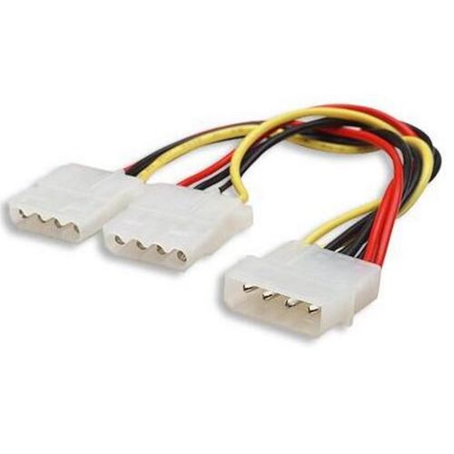 Internal Power Molex Splitter Cable 20cm 4 Pin Male to 2x 4 Pin Female