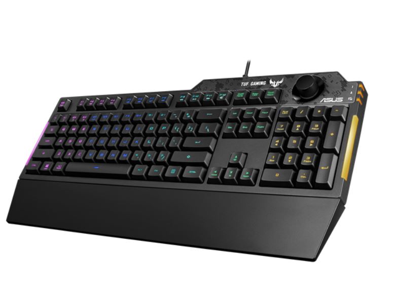 ASUS RA04 TUF GAMING K1 RGB Keyboard, Volume Knob, 19 Key Rollover, Spill Resistance, Programmable Keys