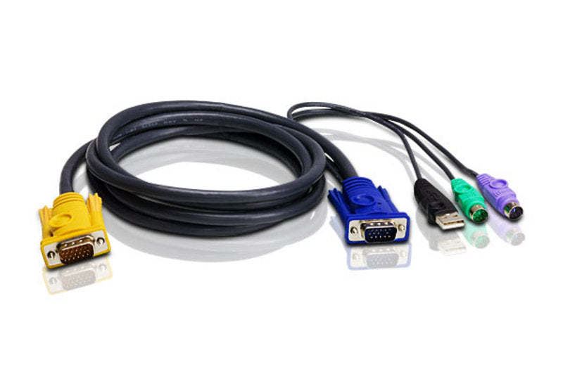 Aten KVM Cable 1.8m with USB PS/2 to 3in1 SPHD