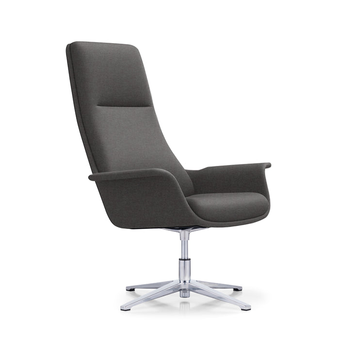 LDR Focus 360 Chair–High back executive chair with moulded foam,PU or fabric finish,fixed mech4-star alloy base,Perfect for Huddle rooms,Black