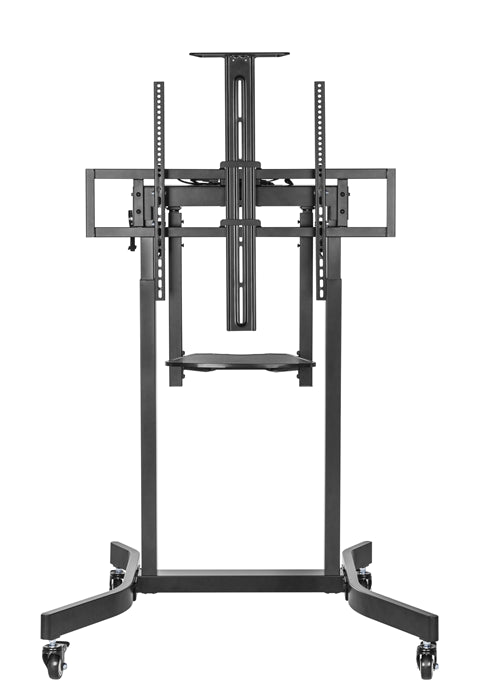Brateck Deluxe Motorized Large TV Cart with Tilt, Equipment Shelf and Camera Mount Fit 55"-100" Up to 120kg- Matte Black ?LS?