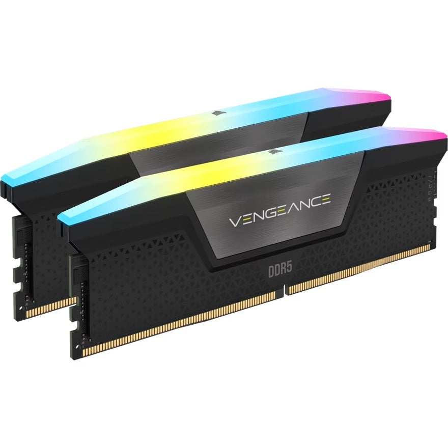 CORSAIR VENGEANCE® RGB 32GB (2x16GB) DDR5 DRAM 6000MT/s CL38 Memory Kit — Black