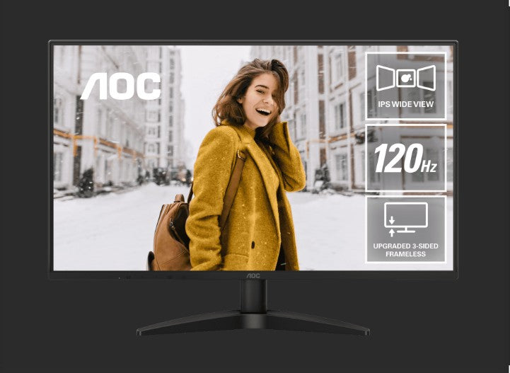 AOC 27" 120Hz IPS 1920 × 1080 (FHD), 300 cd/m2, VGA × 1, HDMI 1.4 × 1 1ms Adaptive Sync, Office and Home monitor. 2025