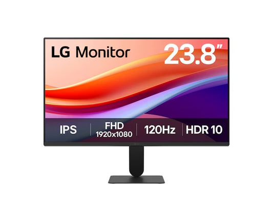 LG 24" FHD 1920 x 1080, 16:9, IPS, 120Hz, D-Sub  HDMI, HDR10, External Power,HDMI cable only 3yrs Montior