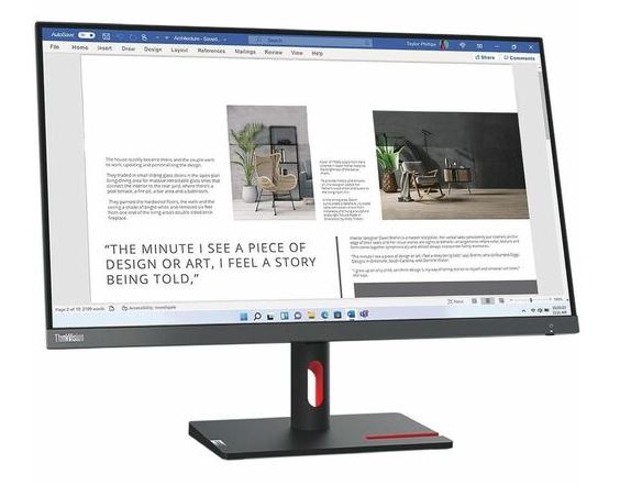 LENOVO ThinkVision S27i-30 27" FHD 100Hz FreeSync LED IPS Monitor 1920x1080 4ms 16:9 Tilt Adjustable VGA HDMI 3.5mm Out VESA 3yrs ~63DDKAR6AU