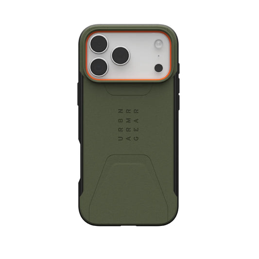 UAG Civilian Magsafe Apple iPhone 17 Pro Max (6.9") Rugged Case -Olive/Orange(114546117297),20ft. Drop Protection (6M),Raised Screen,10 Years Warranty