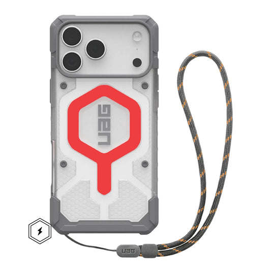 UAG Pathfinder Clear MagSafe Apple iPhone 17 Pro Max (6.9") Rugged Case + Active Lava Lanyard - Active Lava (1145521BV02), 10 Years Warranty