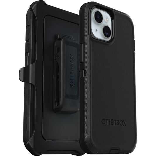 OtterBox Defender Apple iPhone 16e / iPhone 15 / iPhone 14 / iPhone 13 (6.1") Case Black - (77-92556), Included Holster, 7 Years Warranty