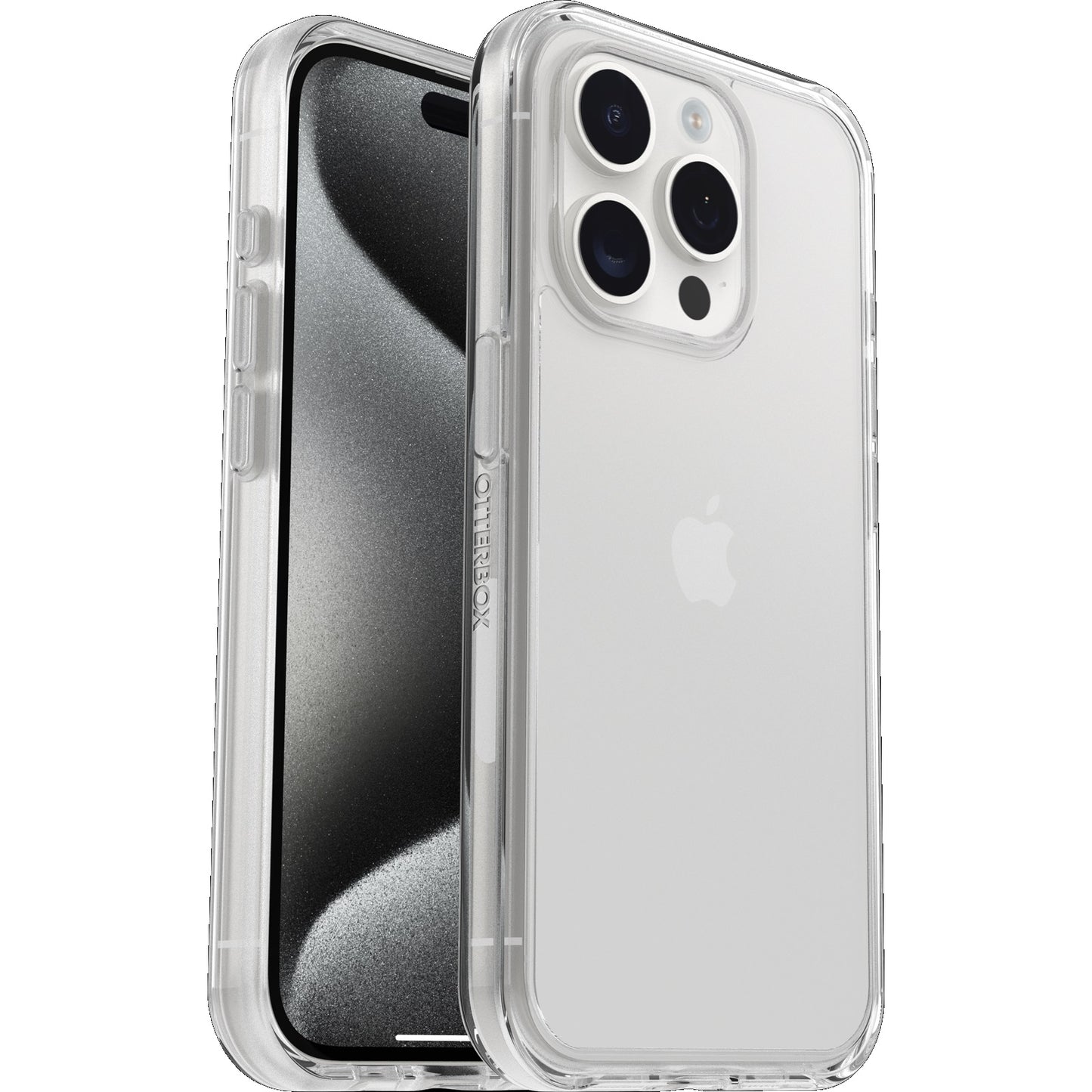 OtterBox Symmetry Apple iPhone 15 Pro (6.1") Case Clear - (77-92641), Antimicrobial, DROP+ 3X Military Standard, Ultra-Sleek,7 Years Warranty