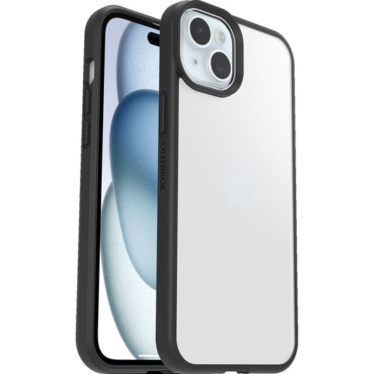 OtterBox React Apple iPhone 15 (6.1") Case Black Crystal (Clear/Black) - (77-92802), Antimicrobial,DROP+ Military Standard,Hard Case,7 Years Warranty