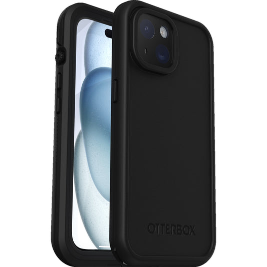 OtterBox Fre MagSafe Apple iPhone 15 (6.1") Case Black -(77-93438),DROP+ 5X Military Standard,2M WaterProof,Built-In Screen Protector,7 Years Warranty