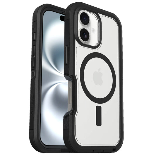 OtterBox Defender XT MagSafe Apple iPhone 16 (6.1") Case Clear/Black - (77-96056), DROP+ 7X Military Standard, Rugged, 7 Years Warranty
