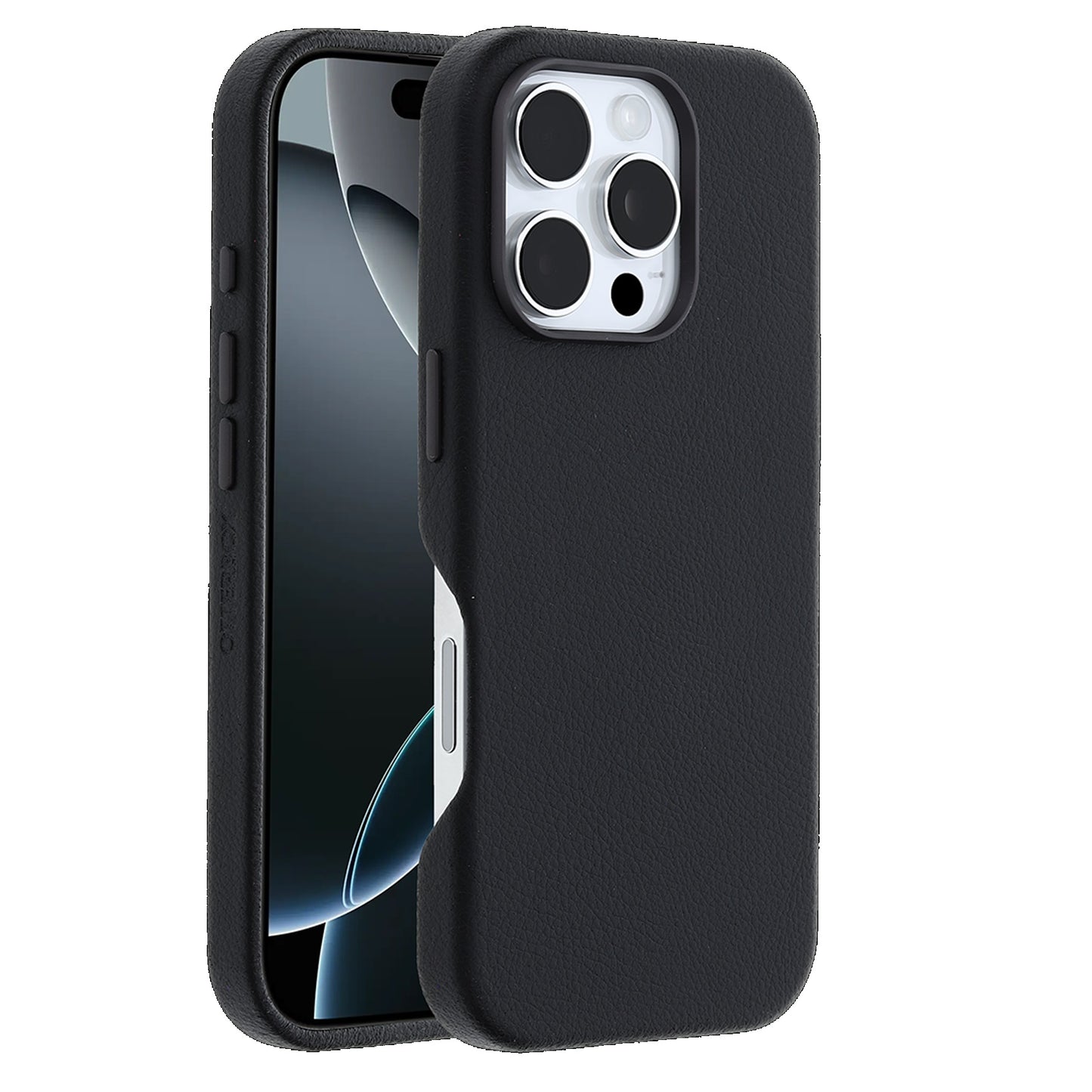 OtterBox Symmetry MagSafe Cactus Leather Apple iPhone 16 Pro (6.3") Case Black-(77-96317),DROP+ 3X Military Standard,Pocket friendly,7 Years Warranty