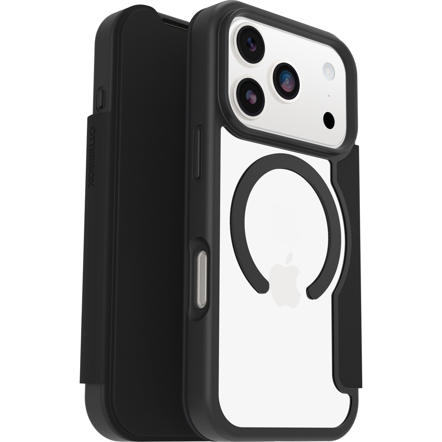 OtterBox React Folio MagSafe Apple iPhone 17 Pro Max (6.9") Case Black Crystal (Clear/Black) - (77-98589), DROP+ Military Standard, 7 Years Warranty