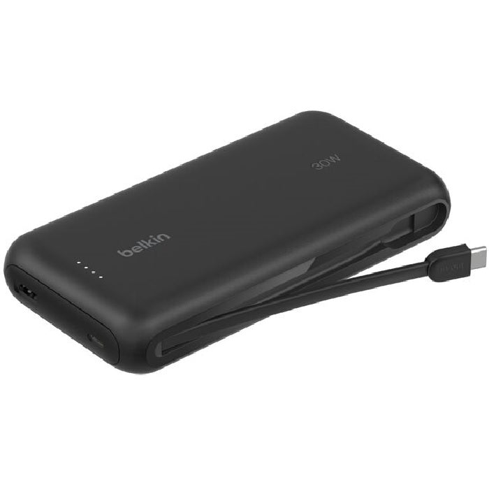 Belkin BoostCharge Power Bank 20K With Integrated Cable - Black(BPB024FQBK),30W, 1xUSB-A,2x USB-A,Integrated USB-C cable, CEW$ 2,500, 2 Years Warranty