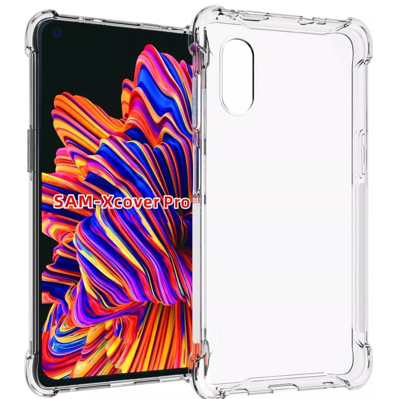 Generic Samsung Galaxy XCover Pro Jelly Clear Case - Flexible Lightweight, TPU Frame, High Quality, Shock Absorbing,Raised Edges, Perfect Compatible
