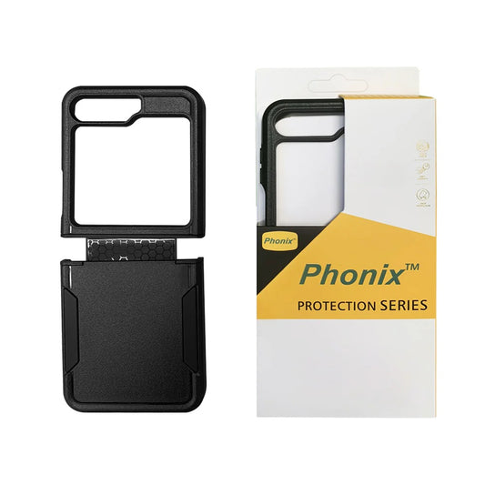 Phonix Samsung Galaxy Z Flip7 Armor Rugged Case Black - Military Grade, ShockProof, DropProof, Slim-Fit, TPU Bumper, Scratch Resistant