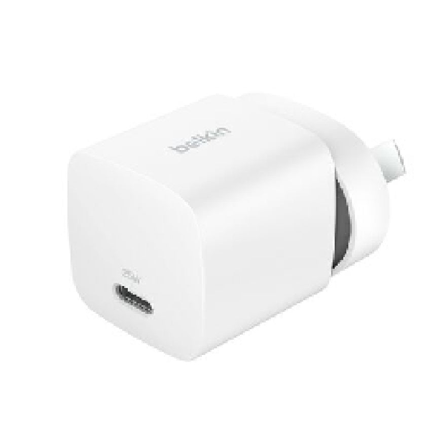 Belkin BoostCharge 25W USB-C PD 3.1 Cubic Wall Charger - White (WCA012auWH), Portable Powerful, Apple, MFI-Certified, CEW $2500, 2 Years Warranty