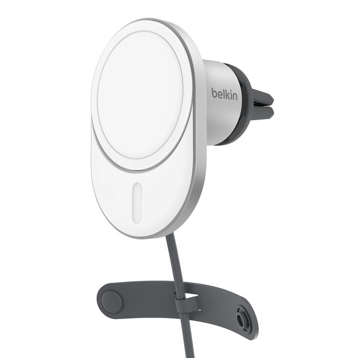 Belkin BoostCharge Pro Magnetic Qi2 Wireless Car Charger + USB-C to USB-C Cable (1.2M) - White (WIC008btGR-V2), 20W, Apple iPhone, 2 Years Warranty