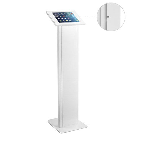 Brateck Anti-theft Freestanding Tablet Kiosk Stand 9.7”/10.2” Ipad, 10.5” Ipad Air/Ipad Pro, 10.1" Sansung Galaxy TAB A (2019)- White (LS)