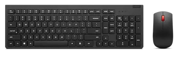 Lenovo Essential Wireless Combo Keyboard Mouse Gen2 Low Profile Adjustable Tilt Leg Spill Resistant 1600DPI 3 buttons Optical Sensor 18mths Battery