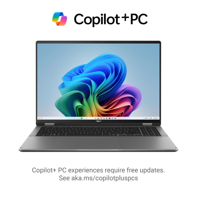 ASUS Vivobook 16 Flip 16" INTEL CORE ULTRA 7 258V 3K (2880 x 1800) OLED 16:10 aspect ratio LPDDR5X 32GB 1TB PCIEG4 Matte Grey Win11 Pro Notebook