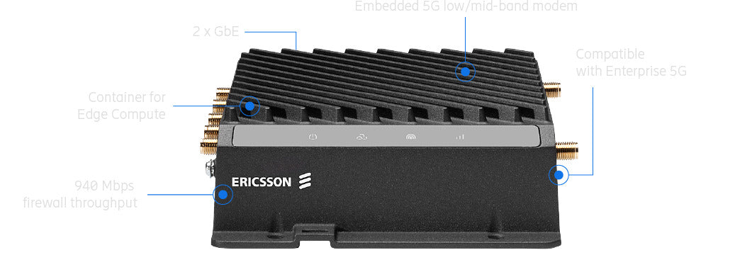 Cradlepoint R980 5G Mobile IOT Ruggedized Router, Essential Plan, 5G Cat 19 LTE, 2x GbE Ports, Dual SIM, 1xUSB2.0, 940 Mbps,5G SASE,3Year NetCloud