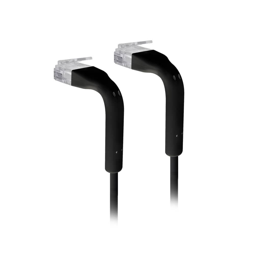Ubiquiti UniFi Patch Cable, 10-Pack, Reduced Packaging (Low Plastic), Length 0.1m, Black, Both End Bendable to 90 Degree, RJ45 Cat6
