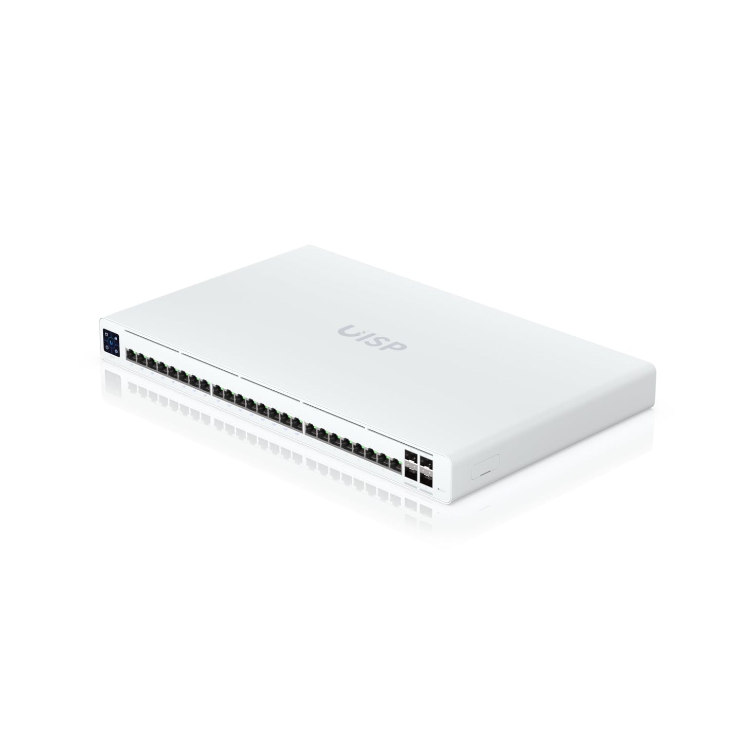 Ubiquiti UISP Switch Professional, 24 GbE RJ45 ports, 16 with 27V Passive PoE Output,  4 10G SFP+ ports, Color Touchscreen,