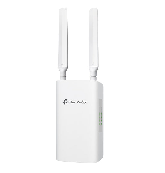 TP-Link ER703WP-4G-Outdoor Omada 4G+ Cat6 AX3000 Wi-Fi 6 Outdoor/Indoor Gateway, 574Mbps at 2.4 GHz + 2402 Mbps at 5 GHz (HE160) Wi-Fi Speed, 300 Mbps