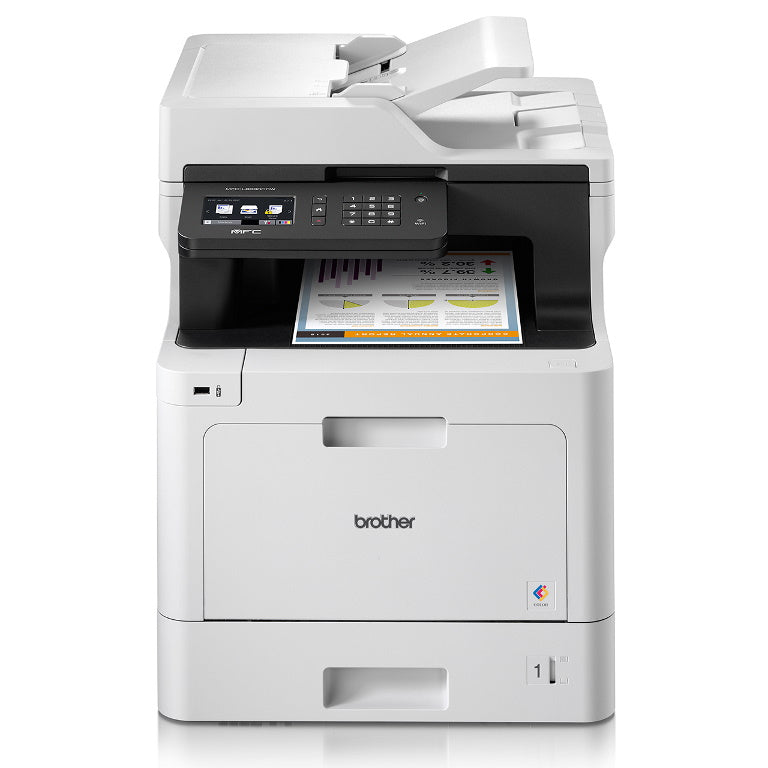 Brother MFC-L8690CDW Print Speed up to 31ppm(MonoColour) 2-sided (Duplex) Print USB Wired Wireless Network Interface 9.3cm Touch Screen UI