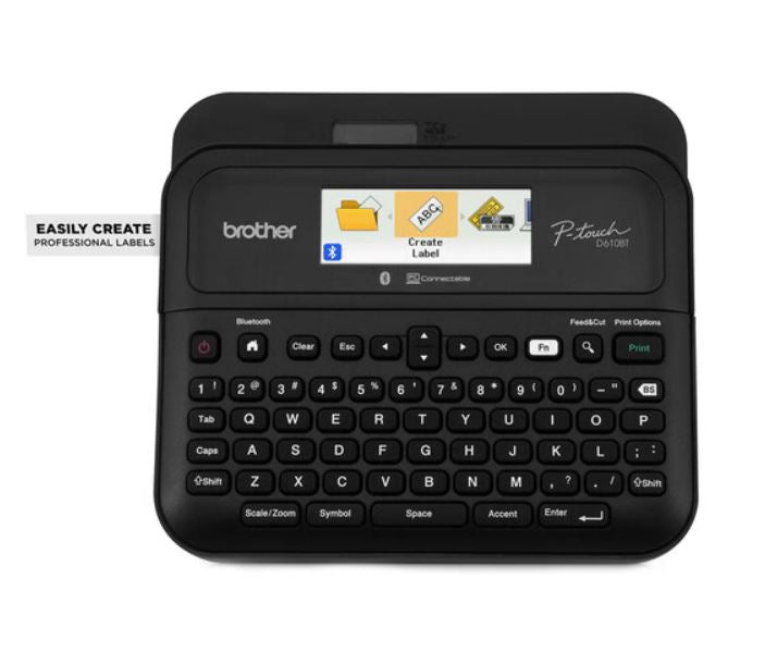 Brother PT-D610BT PC BLUETOOTH CONNECTABLE PORTABLE P TOUCH LABELLER W/ COLOUR DISPLAY - 3.5-24MM TZE TAPE MODEL