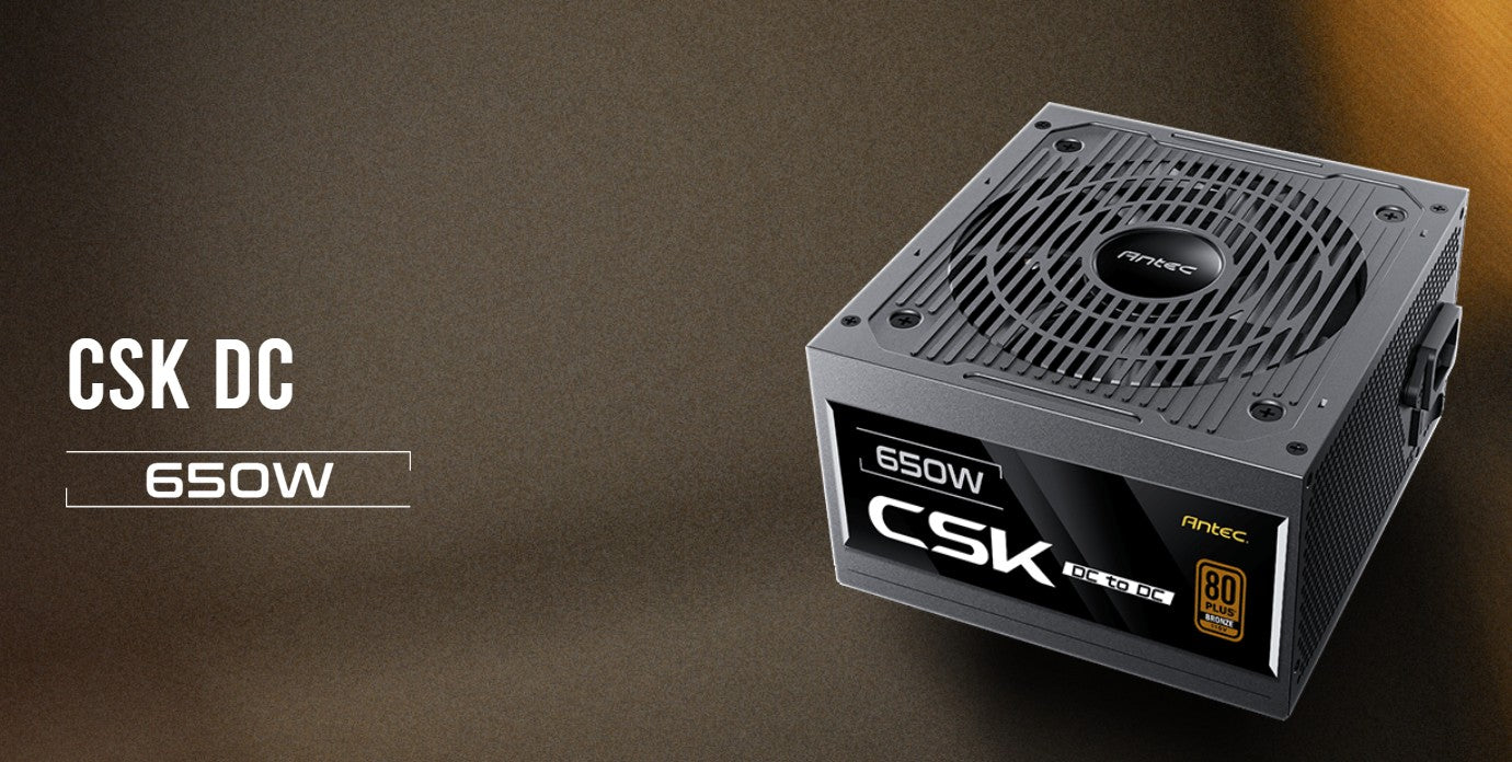 Antec CSK650DC 80+ Bronze, PCI-E 5.1, Continuous Power, DC to DC, Flat Cables,. CircuitShield Protections, Thermal, Reliable Value Power Supply 5yr