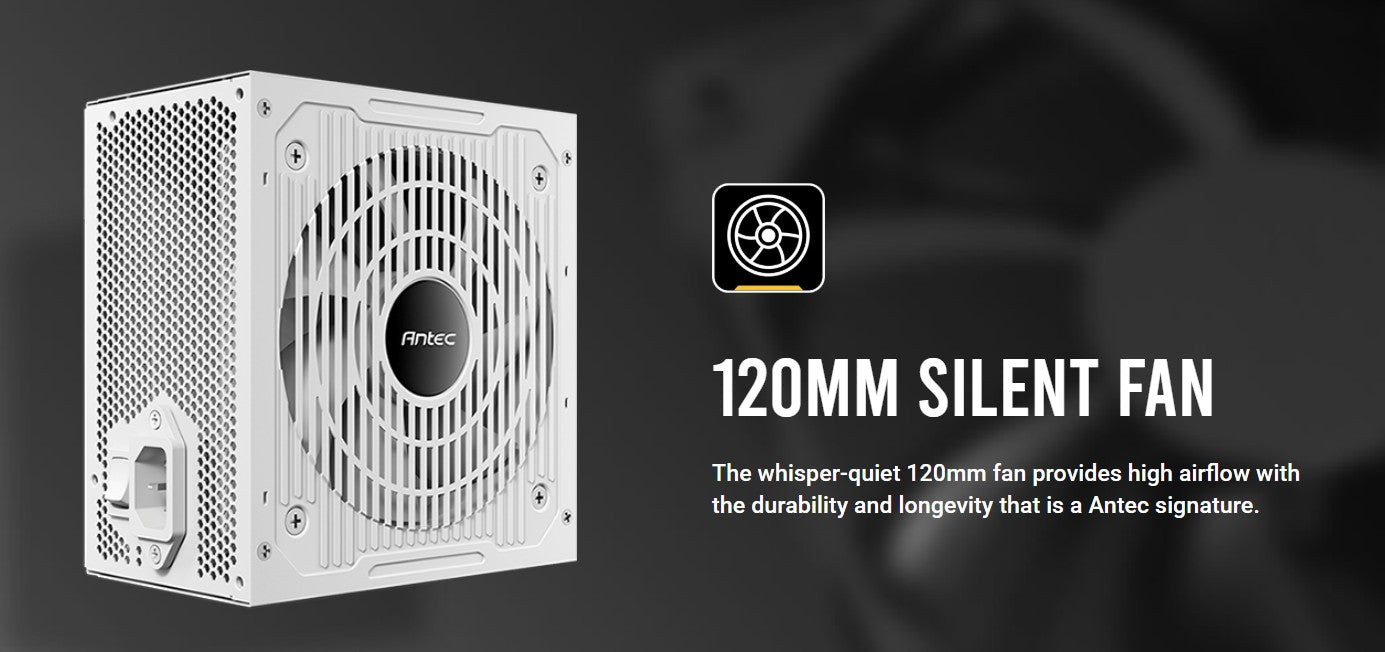 Antec CSK750DC White 80+ Bronze 4x PCIE 5.1, Continuous Power, DC to DC, Flat Cables. CircuitShield, Thermal,Reliable Value Power Supply 5yrs wty