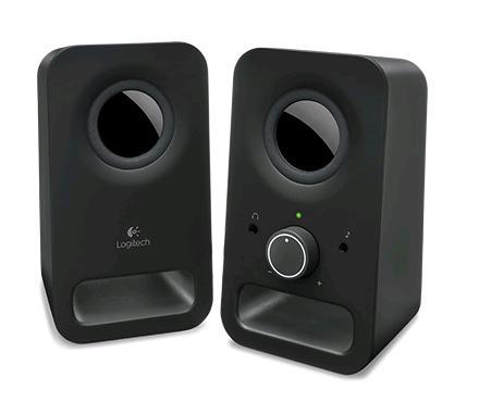 Logitech Z150 2.0 Stereo Speakers 6W Compact Size Easily Access to Power Volume Control Headphone Auxiliary Jack for TV PC Smartphone Tablet